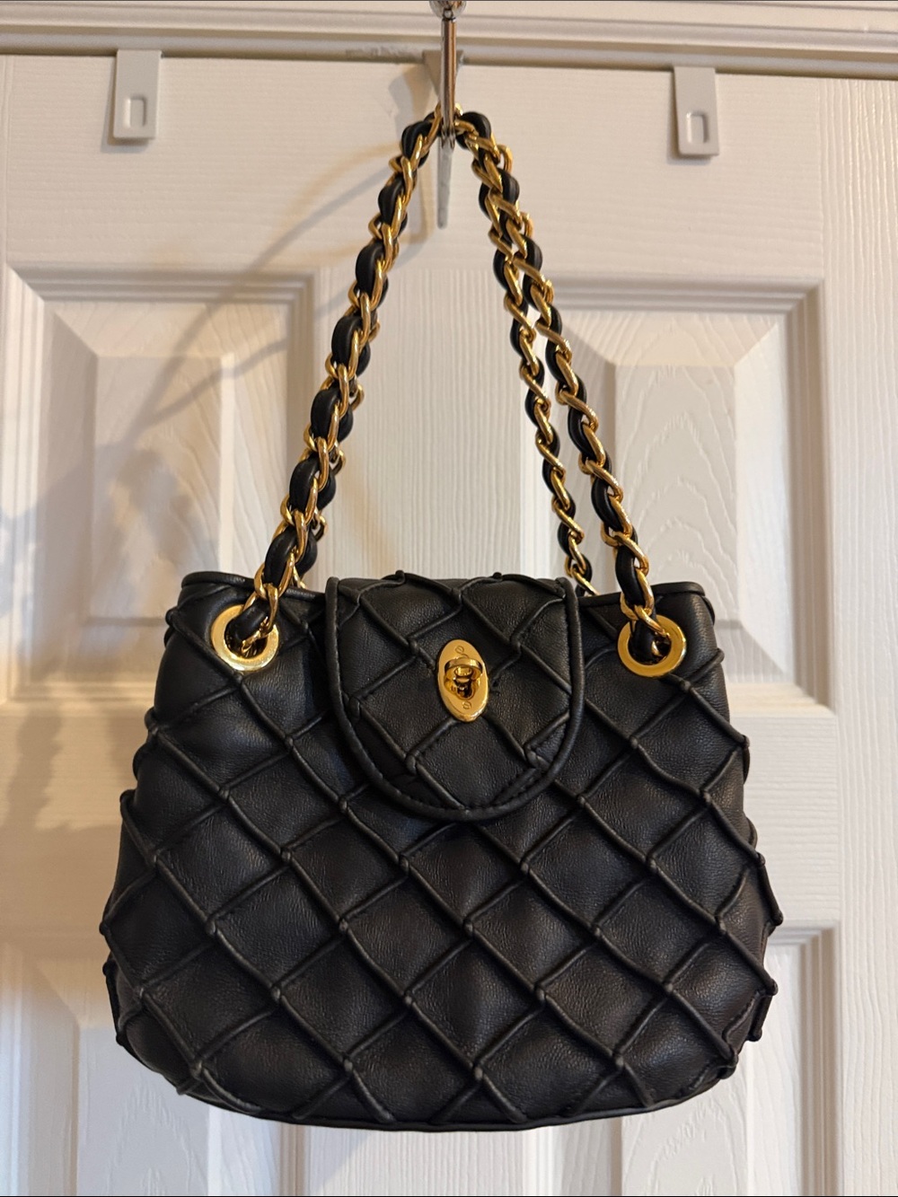 Eric Javits Black Quilted Handbag